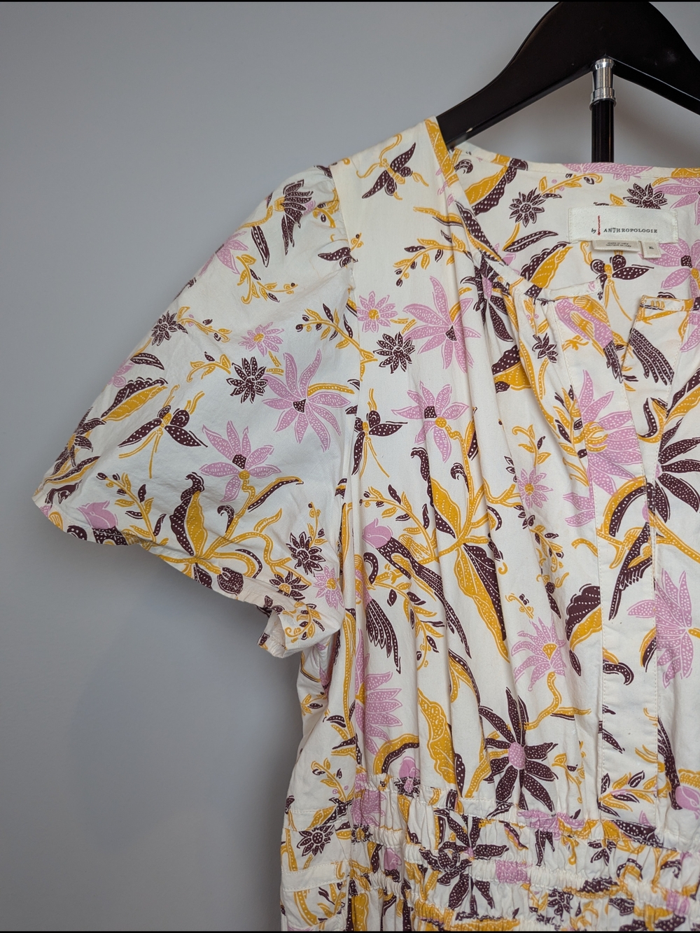 Anthropologie Womens Size XL Somerset Maxi Dress Floral Printed Cotton Whimsical - Picture 2 of 11
